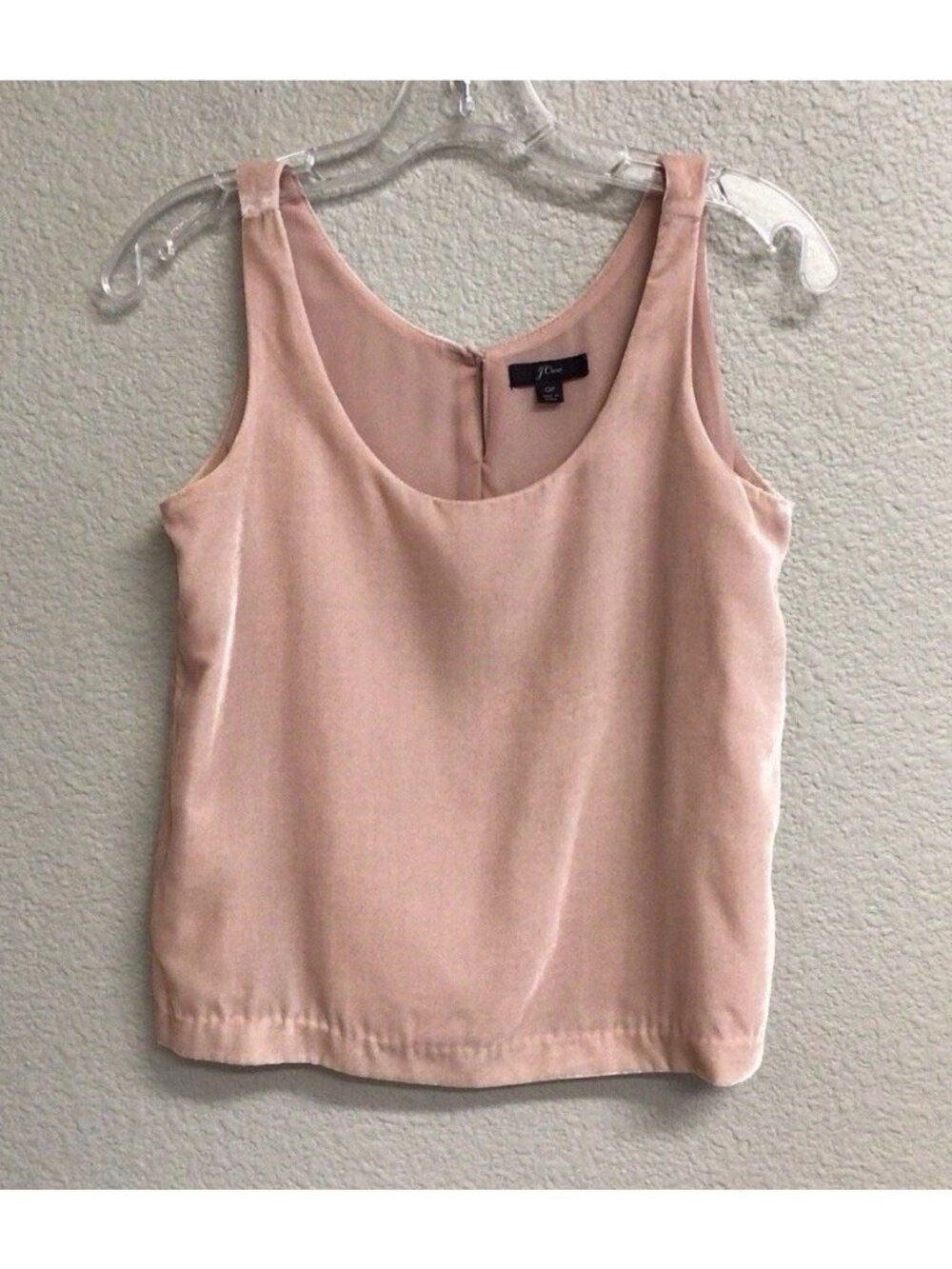 J Crew Blush Velvet Tank Top Shirt Women’s Size OP Petite 0 Sleeveless